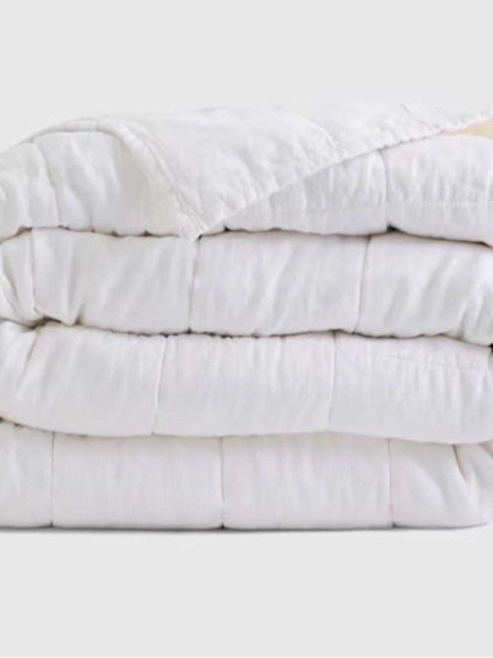 NEW Quince KING European Linen Box Quilt $124 WHITE